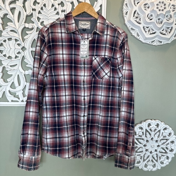 NWT Flag and Anthem Plaid Button Down Western Medium - Picture 1 of 6